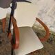 Pair of bridge armchairs from the 50s off-white velvet