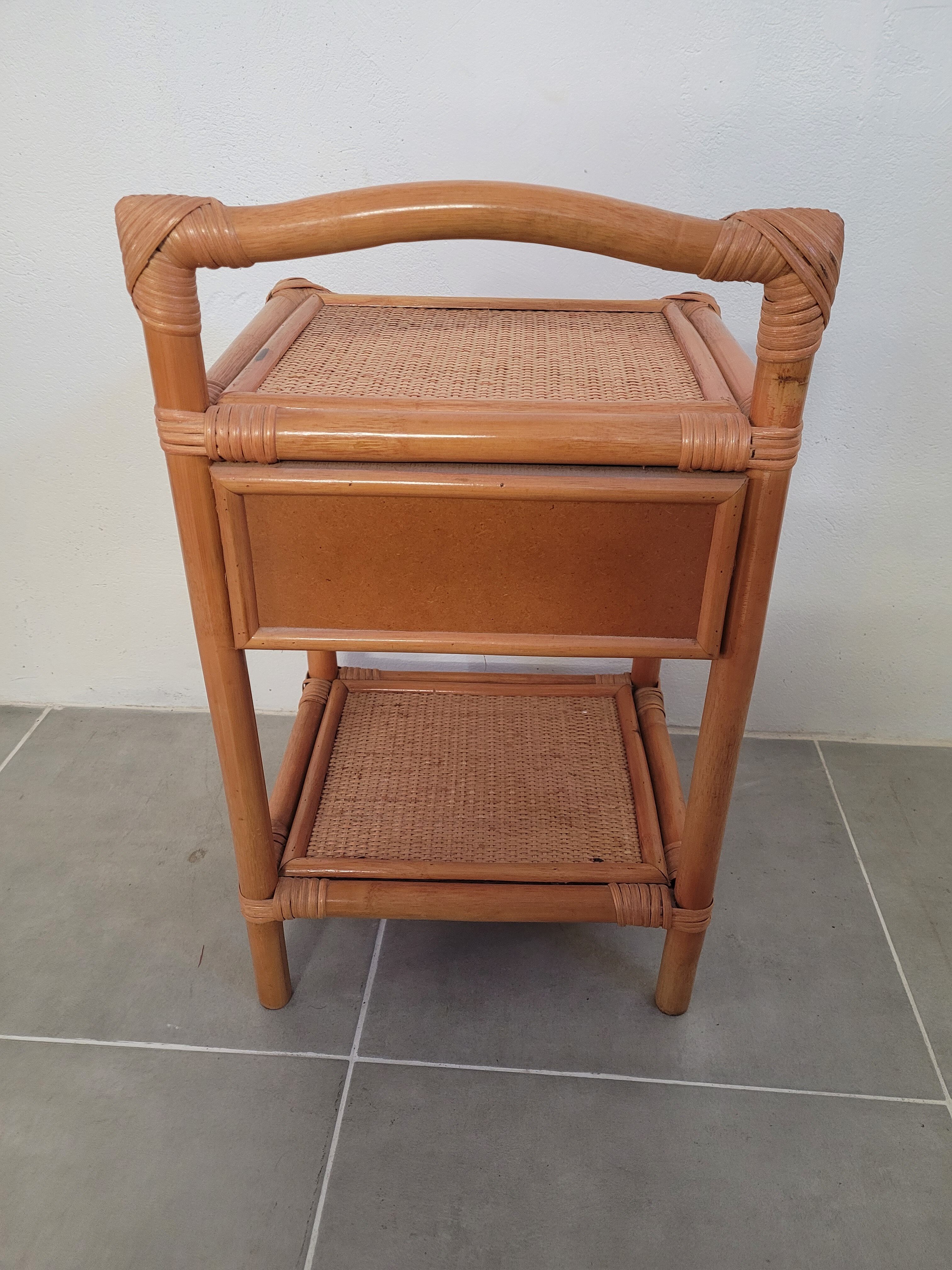 Rattan bedside cabinet