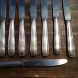 Series of 10 knives with silver metal stainless steel blade
