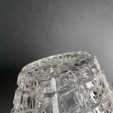 Old basket pocket emptier in transparent glass - Libochovice glassworks - Czechoslovakia
