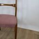 Chaise teck vintage velour rose danemark