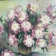 Ancient table bouquet of peonies