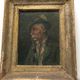Portrat painting old man smoking a pipe