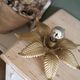 Wall light or ceiling light flower in gold metal