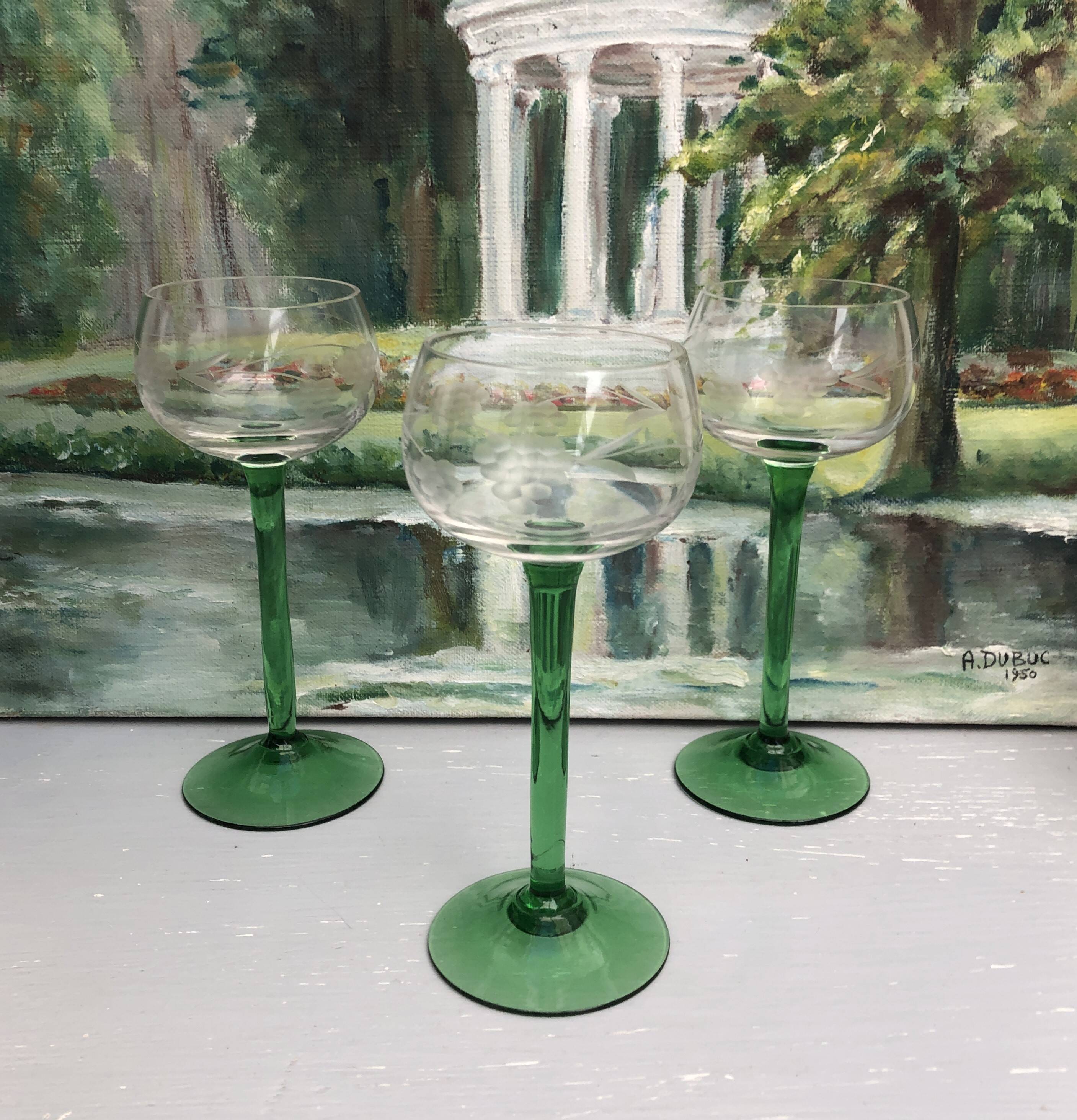 Vintage Alsace wine glass