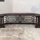 Old fireplace bench, wrought iron leather and oak