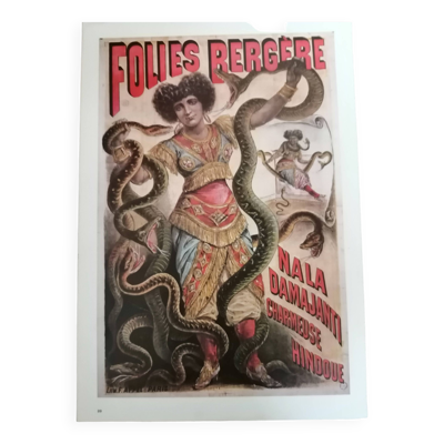 Poster folies bergère ''charmeuse hindoue/la danse du feu repro années 70