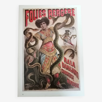 POSTER FOLIES BERGERÈRE "Hindu Charmeuse/The fire dance Repro 70s