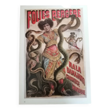Poster Folies Bergère "Hindu Charmer/The Fire Dance" reproduction from the 70s