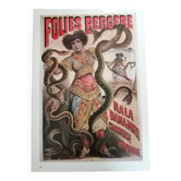 Poster folies bergère "charmeuse hindoue/la danse du feu repro années 70