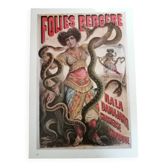 Poster Folies Bergère "Hindu charmer/the fire dance repro 70s