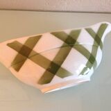 Moulin des Loups green tablecloth model gravy boat / 50s-60s