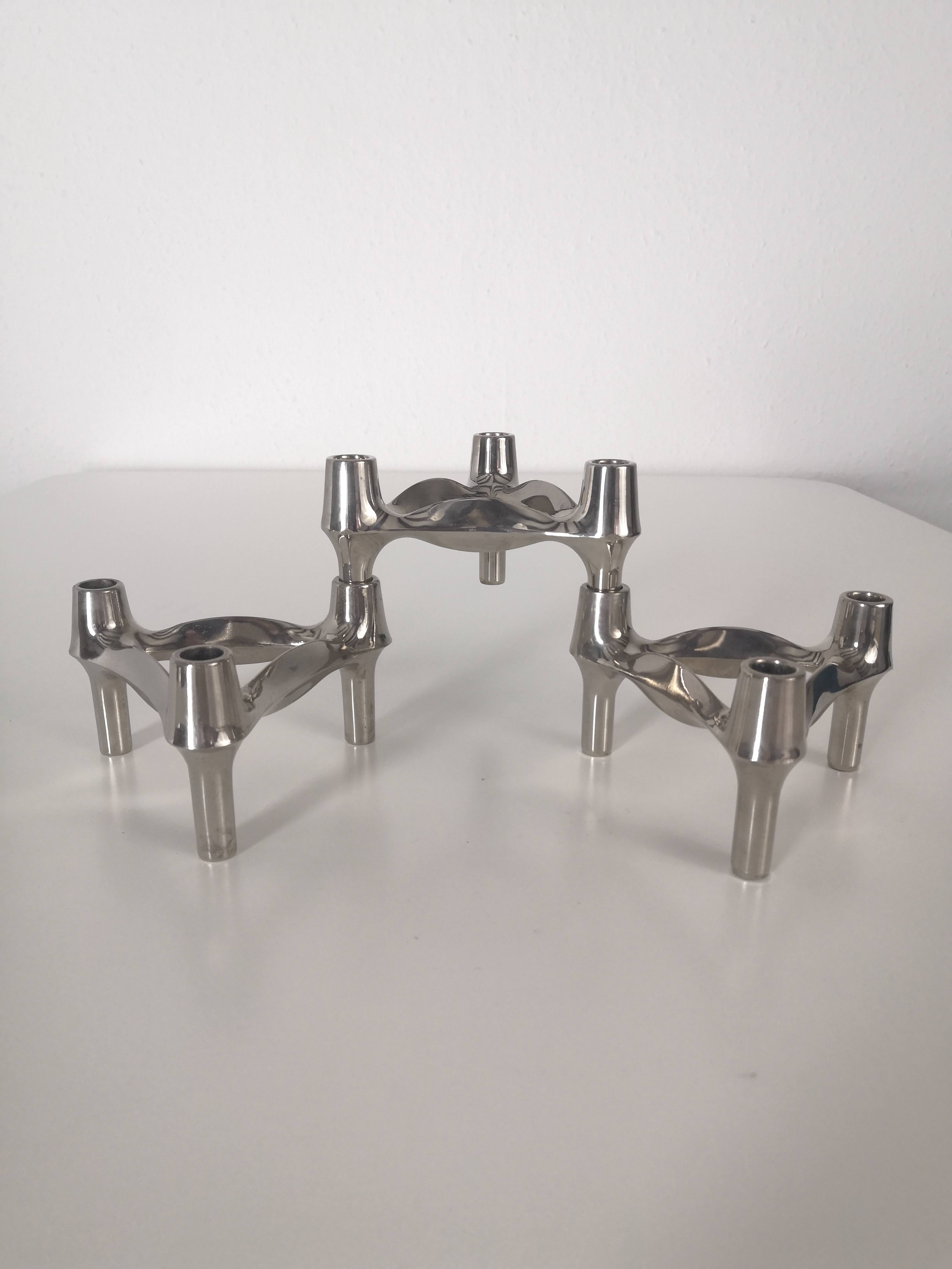 Set of 3 Nagel BMF candle holders