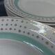 12 hollow porcelain plates - Stars and mint green