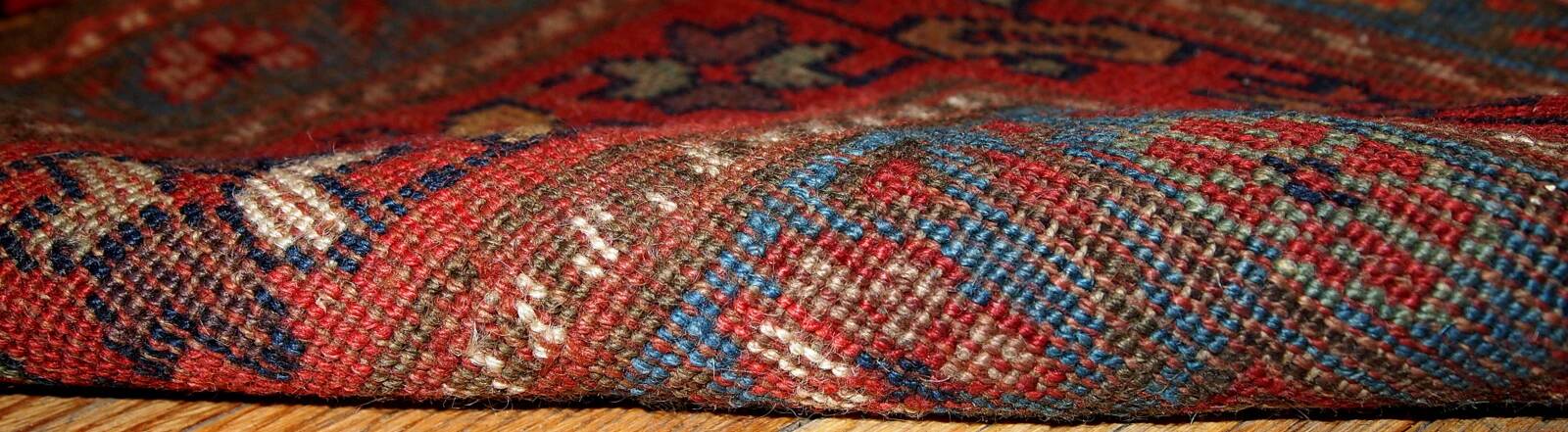 Handmade antique Persian Kurdish rug 122cm x 231cm 1880s - 1B415