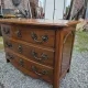 Curved Louis XV style chest of drawers in solid walnut