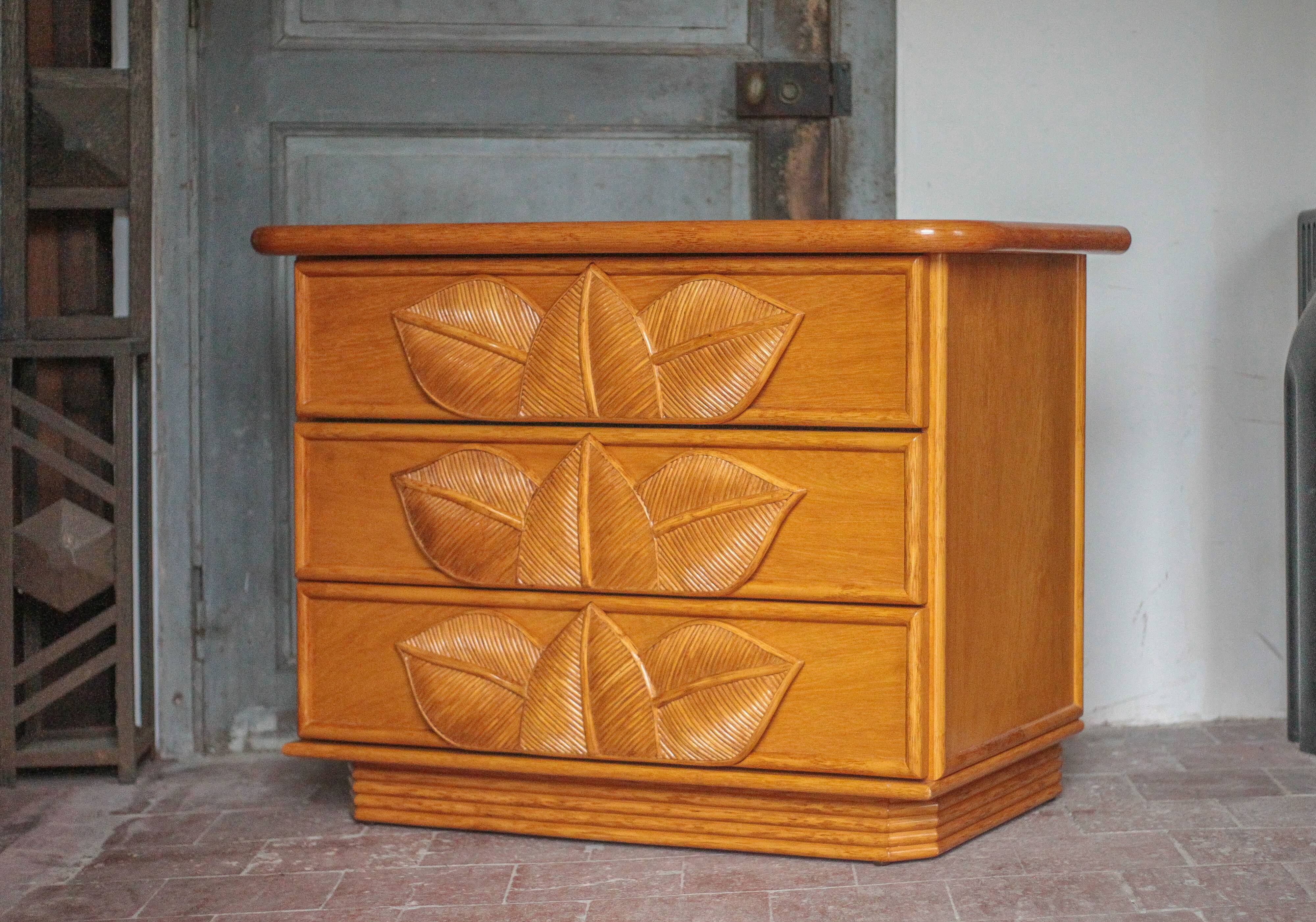 Vintage chest of drawers, Maugrion rattan chest of drawers for Roche Bobois