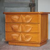 Vintage chest of drawers, Maugrion rattan chest of drawers for Roche Bobois