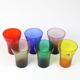 Set of 6 coloured vintage glasses - glassware from Boussu