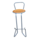 Tabouret de bar en acier courbé gris et bois massif 80cm