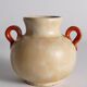 Art Deco Ceramic Beige Vase with Red Handles by Anna-Lisa Thomson, Upsala Ekeby