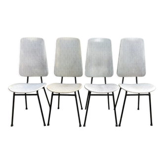 Set de 4 chaises gris chiné 1960