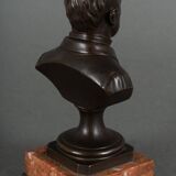 Bronze bust of Pasteur 19th century with chocolate patina on marble base
