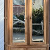 Antique Parisian wardrobe in raw solid oak