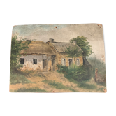 Peinture à l'huile sur panneau