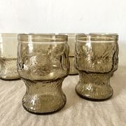 Verres hauts vintage en verre fumé
