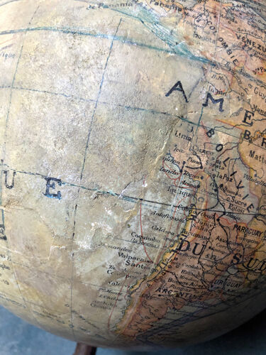 Globe terrestre ancien années 10