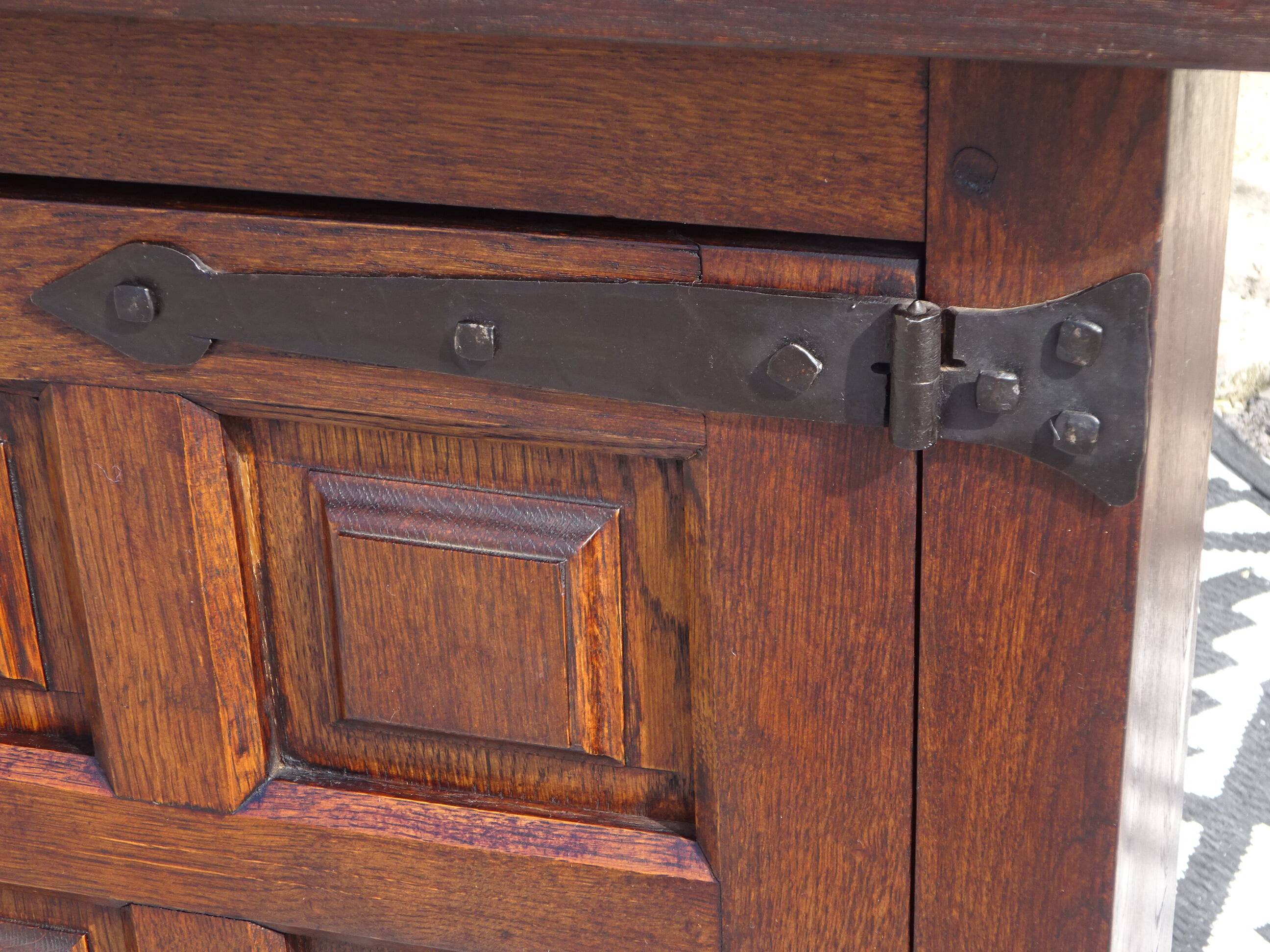 Shallow solid oak sideboard