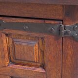 Shallow solid oak sideboard