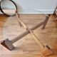 Wooden round table with glass top - Vintage