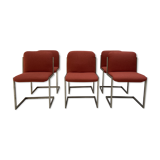 Ensemble de 6 chaises chromées de l’ère spatiale
