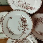 7 flat plates in earthenware from Sarreguemines U&C "Carmen"