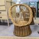 Fauteuil vintage enfant en osier tressé