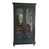 Old black Napoleon III display case, dresser, cabinet of curiosities, storage unit