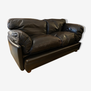 Poltrona Frau sofa "Poppy" 2 seater black leather
