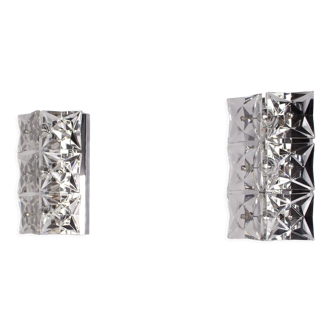 Pair of Kinkeldey crystal wall lamps.