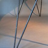 Vintage Raoul Guys coffee table in wicker and black metal, 1960.