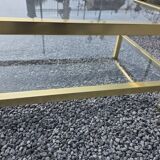 Table basse Pierre Vandel en métal doré brossé années 70