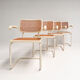 Set of 4 webbing Italian design chairs, 1980s