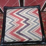 Rattan ottoman stool with woven seat