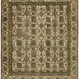 Hand-knotted anatolian antique 1970s 270 cm x 320 cm beige wool carpet