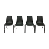 Ensemble de 4 chaises vintage Fantasia France années 1960