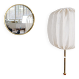 Round brass mirror from the mid-century by Glasmäster in Markaryd, Sweden, 1960s.