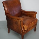 Vintage Dutch Cognac Colored Leather Club Chair