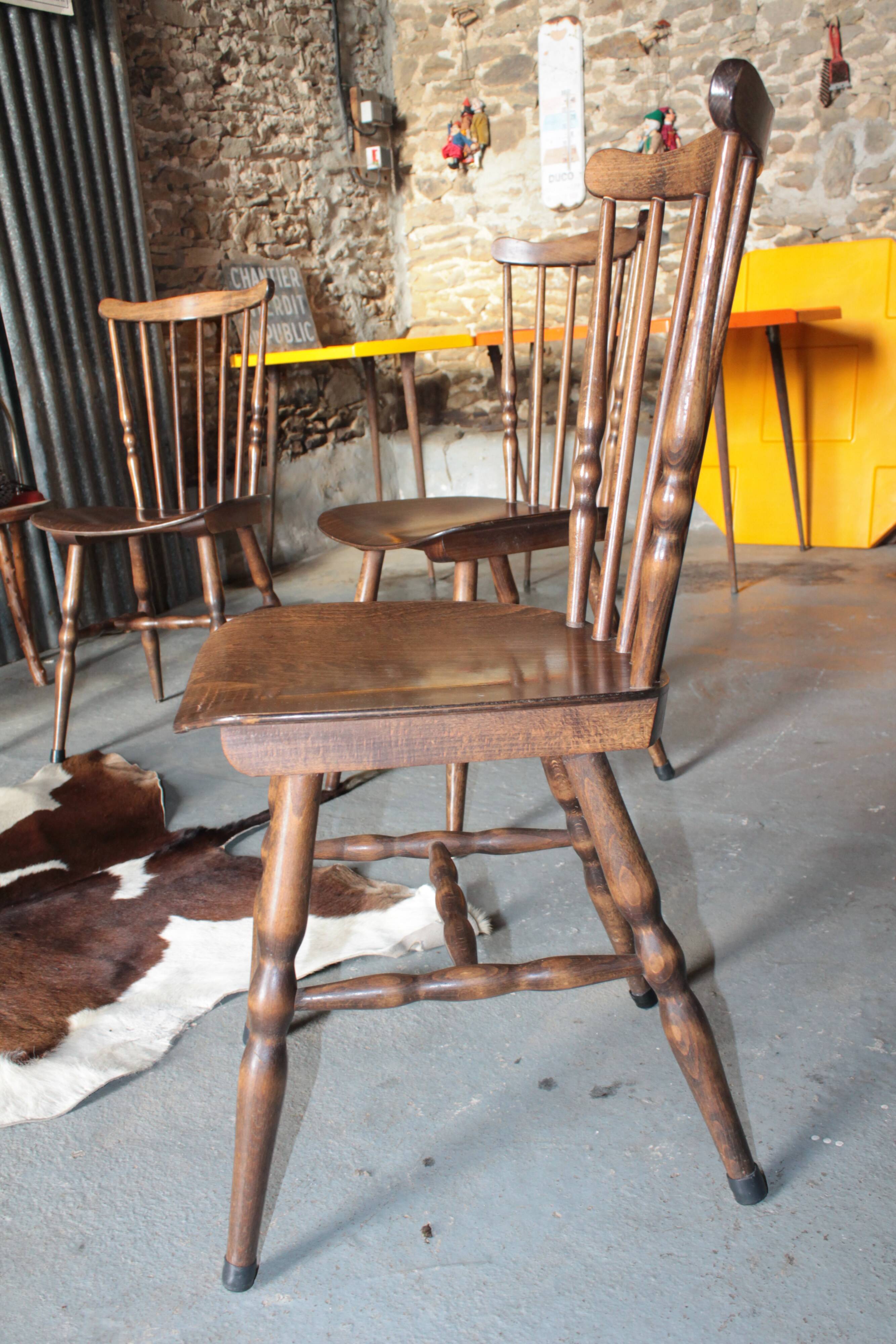 Series of 6 chairs of Bistro Baumann menuet style