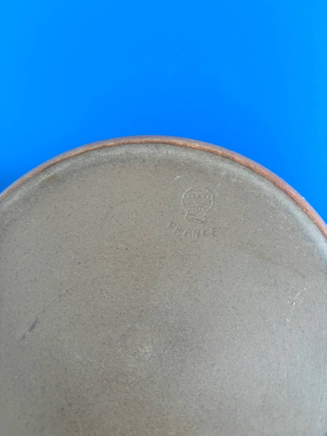 Montgolfier stoneware soup plate set with rims made in France vintage - varnished stoneware